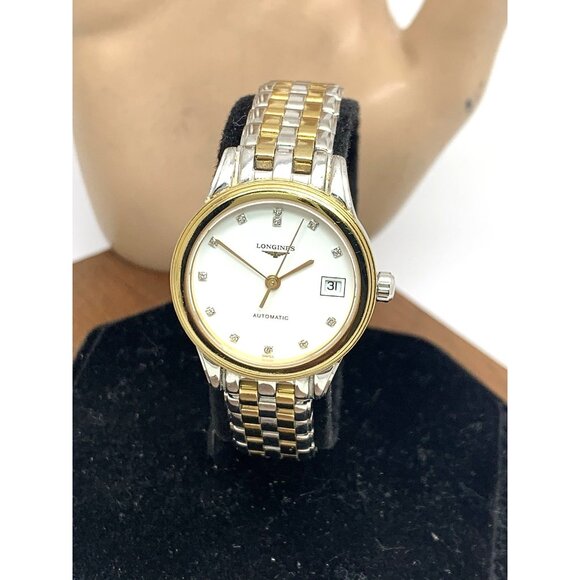 Longines Womens Watch L42743277 Swiss Automatic Diamond White Dial Two Tone 26mm - Picture 1 of 14